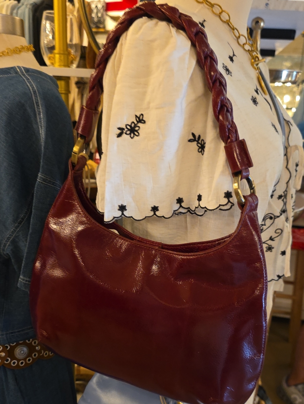 HOBO Madison Garnet Gloss Women's  Leather Shoulder Bag